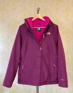 THE NORTH FACE purple HYVENT insulated jacket L pink fleece lined removable hood - Picture 1 of 15