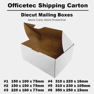 White Mailing Box Diecut Cardboard Mailer Shipping Carton Small Medium A4 A5 A6 - Picture 1 of 10
