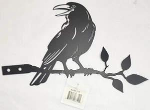 Neu Krähe Metall Kunst Hof Garten Skulptur Silhouette Kunst Garten/Briefkasten/Post - Bild 1 von 1