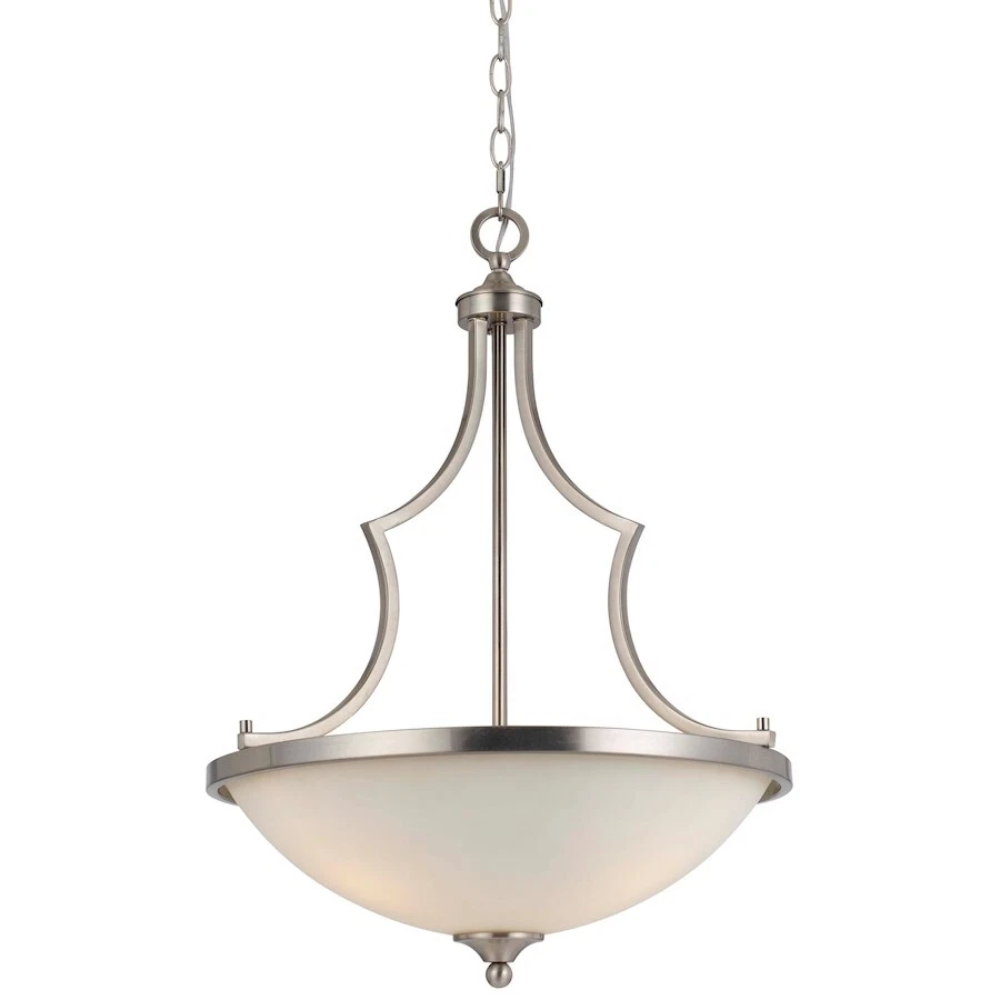 Cal Lighting Barrie Metal 3 Light Pendant, Steel/Frosted, 26.5" - FX-3531-1P - Image 1 of 1