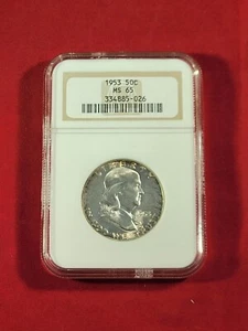 1953 franklin half dollar Ngc Ms65 - Picture 1 of 8