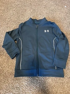 Under Armour Sweatshirt Boy's Size XS Blue Full Zip Track Jacket - Picture 1 of 6