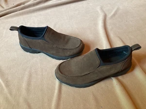 Slip On Moccasin Women's Size 10B Lands' End Suede All Weather Brown (86519) - Picture 1 of 5