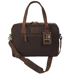 Borsa valigetta ARIAT in pelle marrone tela di qualità resistente - Foto 1 di 5