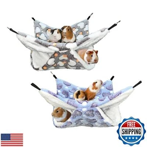 2 Pieces Guinea Pig Rat Hammock, Bunkbed Guinea Pet Small Animal Hanging Hamm - Picture 1 of 5