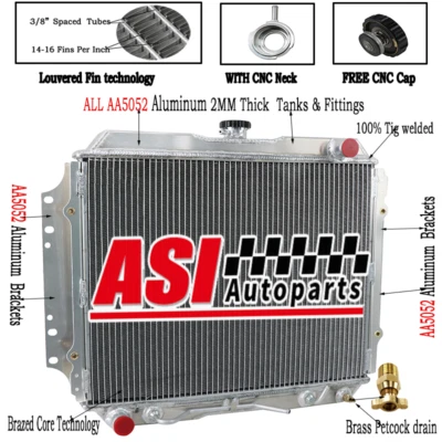 2 ROWS RADIATOR FOR 1987-1997 HOLDEN RODEO TF TFR17 G3 G6 2.2L 2.6L 4ZE1 PETROL - image 1 of 4