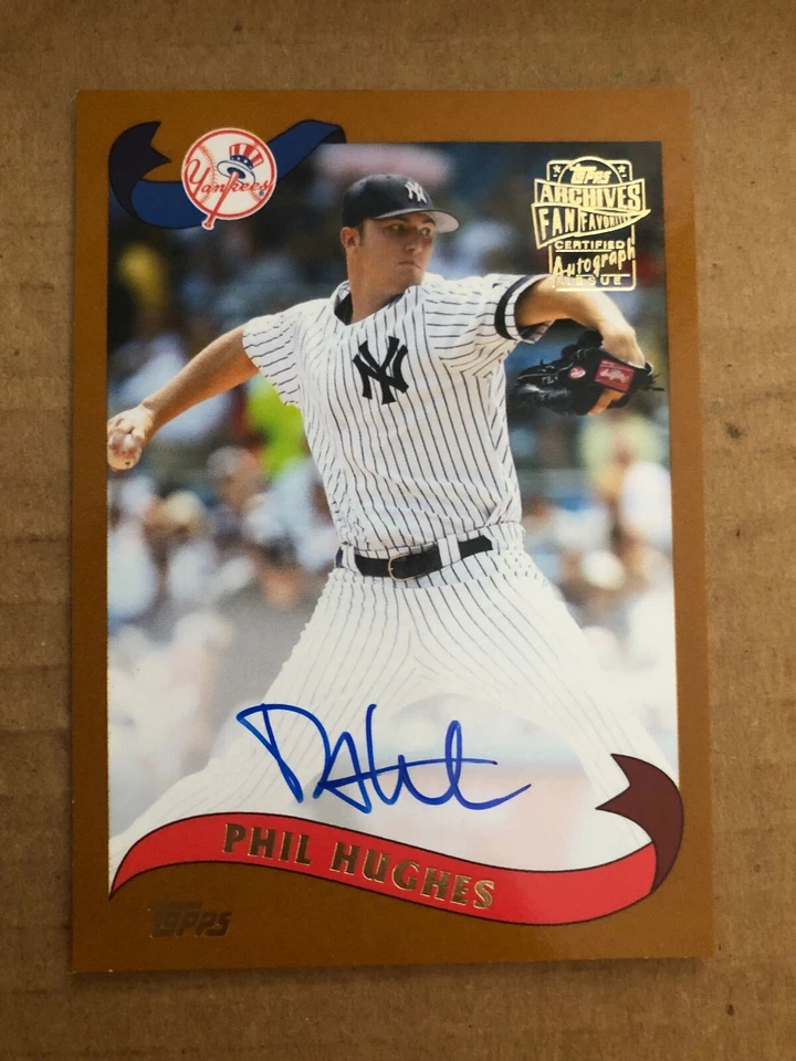 2020 Topps Archives Fan Favorites Auto Phil Hughes #FFA-PH auto New York Yankees - Image 1 of 2