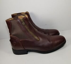 ARIAT Kendron ATS Pro Paddock Riding Boots Brown Double Zipper Women's 9B