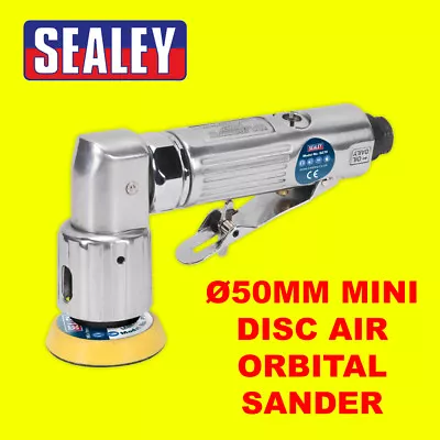Sealey Car Air Orbital Sander Mini Disc/Aluminium Lightweight Housing 50mm -SA70 - Image 1 of 4
