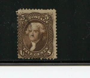 KMC4076-U.S. #76 (U225) Jefferson 5¢ marrón, perf 14, usado, FFVF, CV$120,00 - Imagen 1 de 2