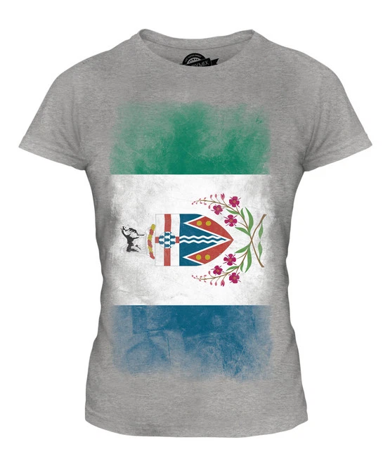 CAMISETA YUKON BANDERA DESTEÑIDA DAMAS TOP REGALO CAMISA ROPA JERSEY Foto 1 de 1