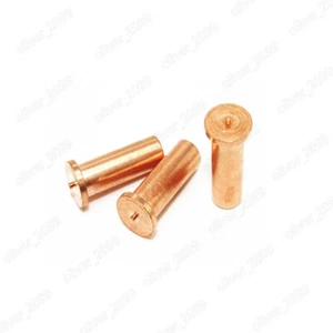 Copper Plated Internal Thread Weld Studs for Capacitor Discharge Welding M3 M4 - Picture 1 of 5
