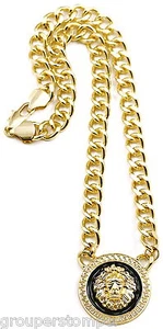 Nuevo Collar Cabeza de León Colgante de Dos Tonos Y Longitud Ajustable Estilo - Imagen 1 de 21