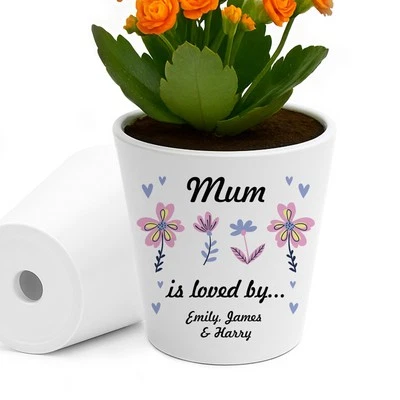 RED OCEAN Mum Gifts Personalised Mum Plant Pot Mum Is Loved By Gifts For Mum from Daughter