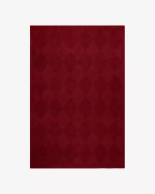 Rug Hand Tufted Diamond Rug Deep Red NK Woolen Rug For Bedroom, Living Room Rug - Image 1 of 4