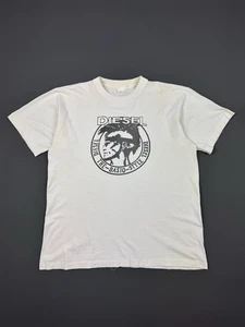 1990’s Vintage Distressed Diesel Logo Single Stitch T-Shirt - Picture 1 of 14