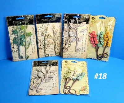RETIRED PRIMA BEAUTIFUL 6 PKS VINES STEMS FLOWERS SCRAPBOOK EMBELLISHMENTS #18 - Image 1 of 4