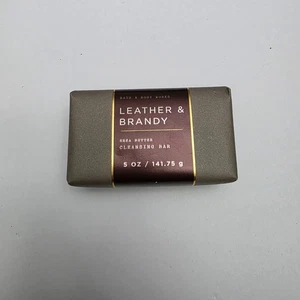 Bath & Body Works Leather & Brandy Shea Butter Cleansing Bar Soap NEW - Picture 1 of 4