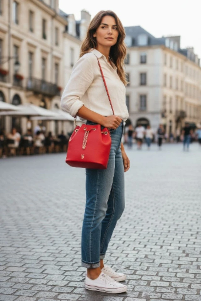 Bolso Bandolera Victoria's Secret Edición Lujo Rojo Cubo Herrajes Dorados Foto 1 de 4