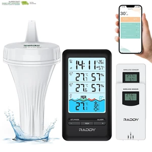 WLAN Pool Thermometer schwimmend leicht ablesbar mit 2 zusätzlichen Fernsensoren, APP  - Bild 1 von 9