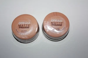 LOT OF 2 Maybelline Dream Matte Mousse Light Beige Medium 0 Foundation .64oz - Picture 1 of 2
