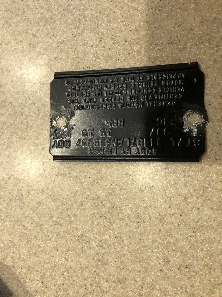 Oldsmobile 442 W-30 1971 etiqueta de ajuste Foto 1 de 1