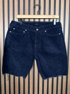 Abercrombie & Fitch Shorts 30 Mens Blue Corduroy Cut Off Stretch 9" Inseam - Picture 1 of 9