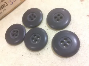 5 BOTONES GRIS OSCURO 23mm 36" ARMA AÉREA WEHRMACHT CUERNO ARTÍSTICO BOLSA ÓSEA BAQUELITA - Imagen 1 de 5