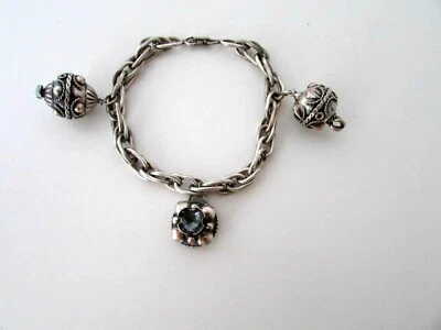 PULSEIRA CHARME ANTIGA PLACA DE PRATA ETRUSCA 3  - Imagem 1 de 4