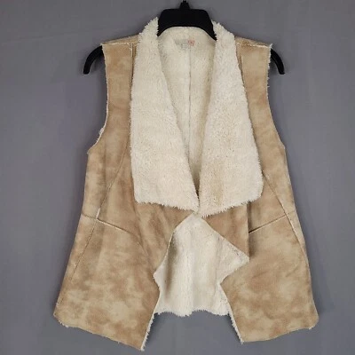 Chaleco para mujer GB frente abierto forro de piel sintética tostado talla M Foto 1 de 4