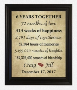 6th Anniversary Gifts for Wife, 6 Year Wedding Anniversary Gift for Husband - Picture 1 of 3