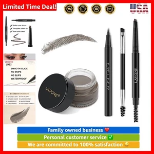 Eyebrow Stamp Pencil Kit for Eyebrows, Makeup Brow Stamp Trio Kit with Waterp... - Picture 1 of 8