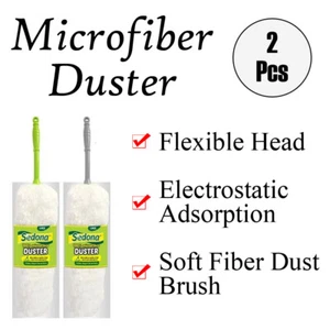 2xFurniture Cleaning Non Adjustable Dust Brush Home Duster Telescopic Microfiber - Picture 1 of 7