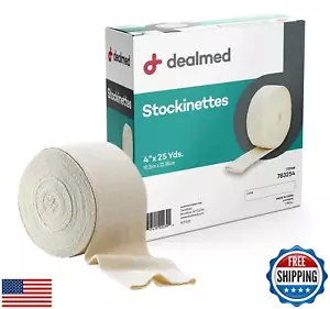 Dealmed Cotton Stockinette, 4” x 25 yds, Tubular Bandage Sleeve, Comfort Brea - Picture 1 of 5