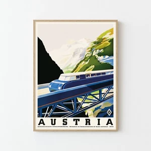 Austria Ferrovie Poster Vintage Viaggio Stampa Fine Art | Decorazione Casa - Foto 1 di 7