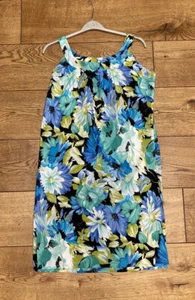 Handgefertigtes Vintage 60er/70er Jahre Sommer Blumen Schlauch Kleid blau gelb bunt - Bild 1 von 11