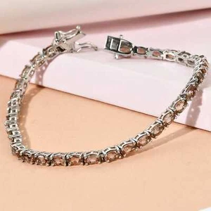 Andalusite Tennis Bracelet in Platinum Over Sterling Silver, Andalusite Bracelet - Picture 1 of 4