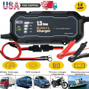1500mAh Automatic Smart Battery Charger 12V Portable Car Auto Trickle Maintainer - Picture 1 of 13