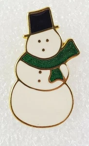 Snowman Enamel Pin Brooch- in Hat and Scarf Christmas ๐ โ - Foto 1 di 3