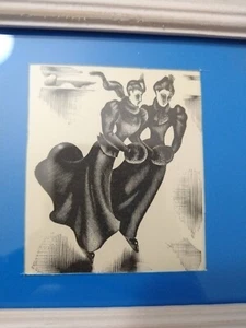 Vintage Agnes Miller Parker Original Woodcut Print (1937) - Girls Skating - Picture 1 of 7