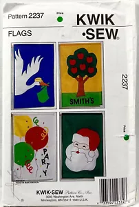 1993 Kwik Sew Sewing Pattern 2237 Flags Santa Stork Party Tree 28x48 Vintg 11088 - Picture 1 of 2
