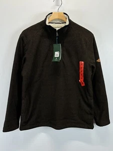 NEW! Orvis Men’s Sherpa Fleece Lined Quarter Zip Pullover Shirt Brown Sz Medium - Picture 1 of 6