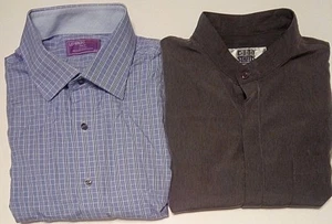 2 Mens LORENZO UOMO CITY STREETS Shirts 17 17.5 XL XLG 32/33 Extra Large Long SL - Picture 1 of 3