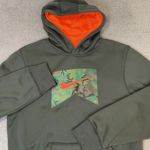 Nike Therma-Fit Sweatshirt Hoodie Youth XL 13-15 YRS Green Pullover Sweater Camo - Picture 1 of 11