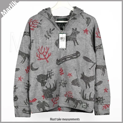 Polo Ralph Lauren Country Hoodie Fleece L 14-16 Boys Outdoor Print Brushed Gray - Image 1 of 4