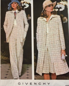 Vogue Paris Original Givenchy 1105 Coat Shirt Pants & Skirt Pattern Sz 12 UC FF - Picture 1 of 4