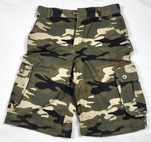 Faded Glory Cargo Shorts Boys Size 14 Camo Zipper Button Outdoor School Casual - Picture 1 of 9