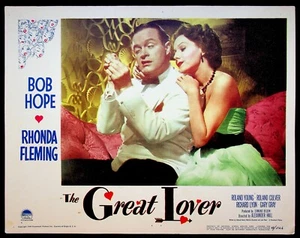 Tarjeta de vestíbulo original Great Lover 1949 #6 película de comedia con Bob Hope Rhonda Fleming - Imagen 1 de 2