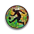 Large Football Soccer Stained Glass Window Design Opaque Vinyl Sticker Decal