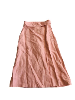 Sandro Paris Maxi Skirt Blush Pink,Front Tie, Side Slit, Pockets , Sz 1,NWT $295 - Image 1 of 4